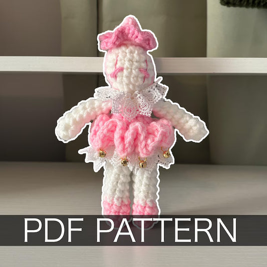 Crochet Pattern – Whimsical Ballerina Clown Plushie – PDF Amigurumi Tutorial