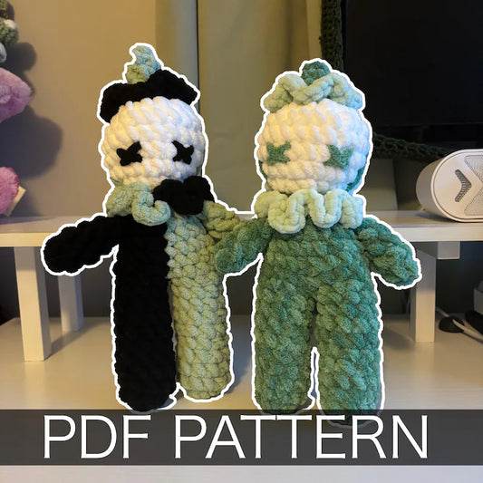 Crochet Pattern – Pib the Clown Plushie – No Sew PDF Amigurumi Tutorial