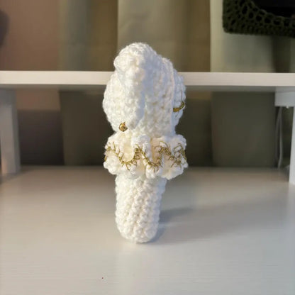 Handmade Crochet Jester Plushie – Whimsical Amigurumi Clown Doll in White