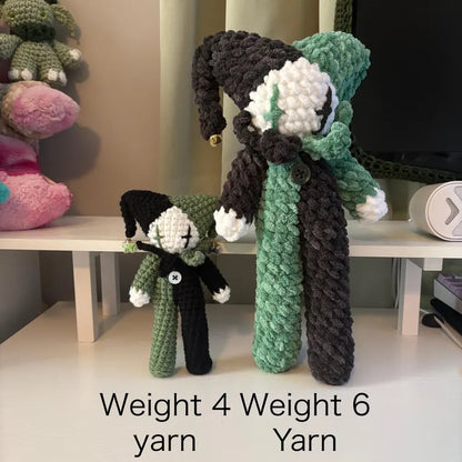 Crochet Pattern – Tall Whimsical Jester/Clown Plushie – PDF Amigurumi Tutorial