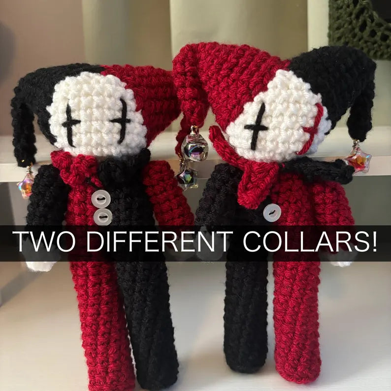 Crochet Pattern – Tall Whimsical Jester/Clown Plushie – PDF Amigurumi Tutorial