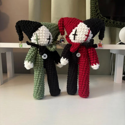 2-in-1 Crochet Pattern – Whimsical Tall Jester Plushie in Standard and Mini – PDF Amigurumi Tutorial