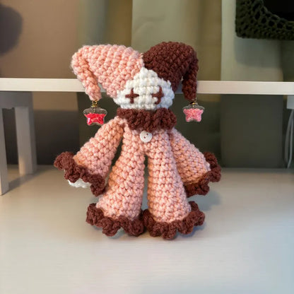 2-in-1 Crochet Pattern – Whimsical Jules the Jester Plushie in Standard and Mini – PDF Amigurumi Tutorial