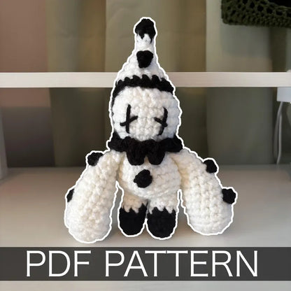Crochet Pattern – Pierrot Plushie – PDF Clown Amigurumi Tutorial