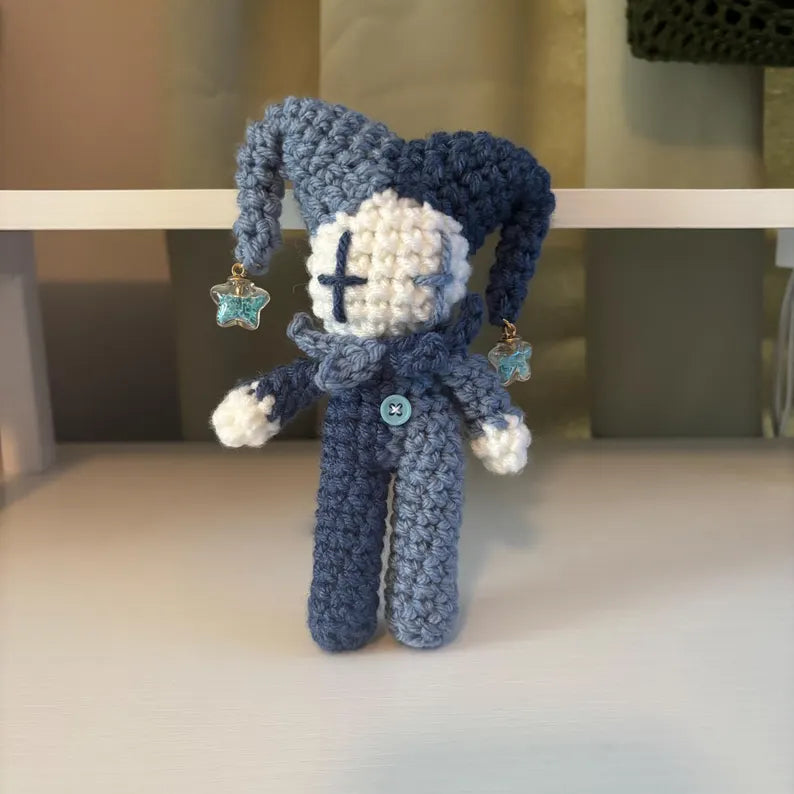 Crochet Pattern – Mini Tall Whimsical Jester/Clown Plushie – PDF Amigurumi Tutorial