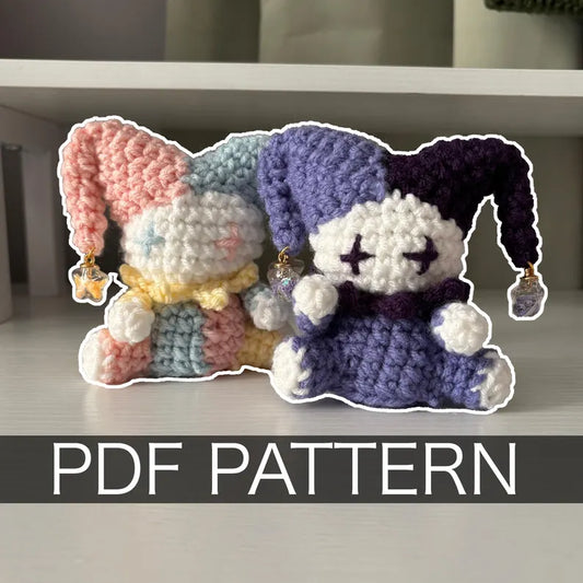 Crochet Pattern – Whimsical Sitting Jester Plushie – PDF Amigurumi Tutorial