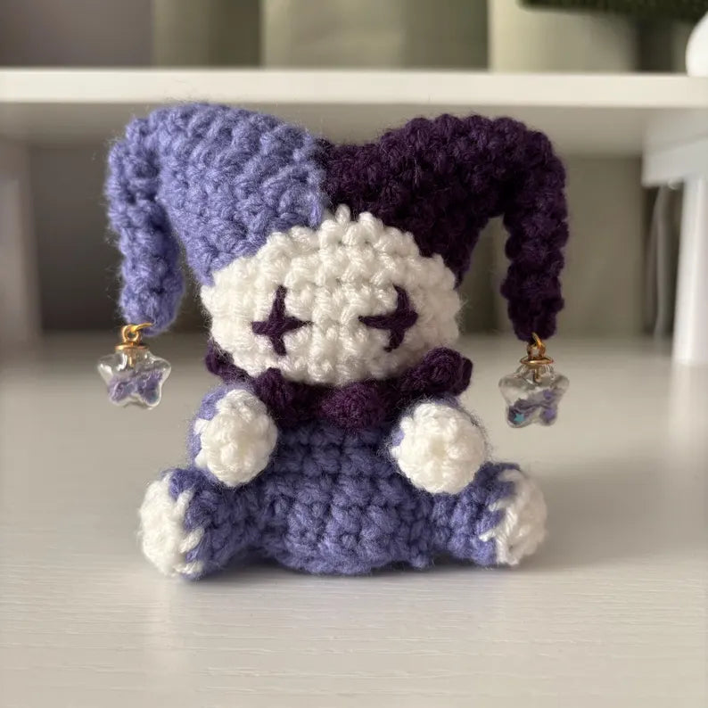 Crochet Pattern – Whimsical Sitting Jester Plushie – PDF Amigurumi Tutorial