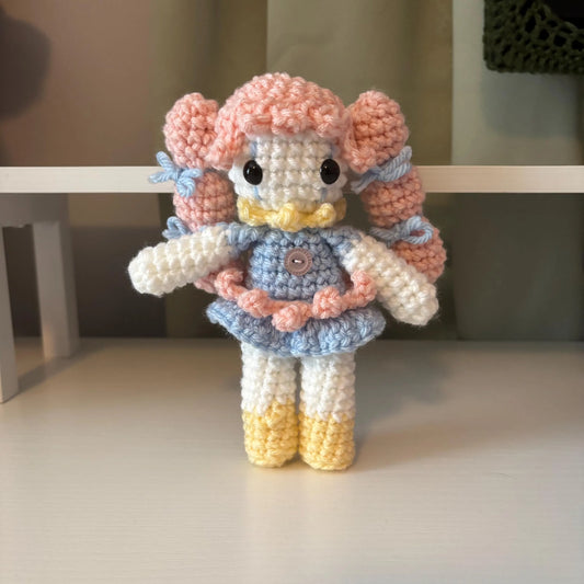Handmade Crochet Clown Girl Plushie – Whimsical Amigurumi Clown Doll in Pastel