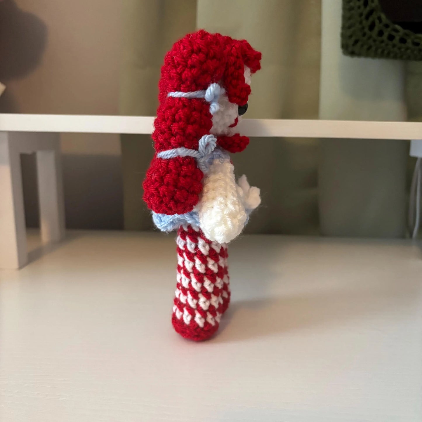 Handmade Crochet Clown Girl Plushie – Whimsical Amigurumi Clown Doll inspired by Wendy’s
