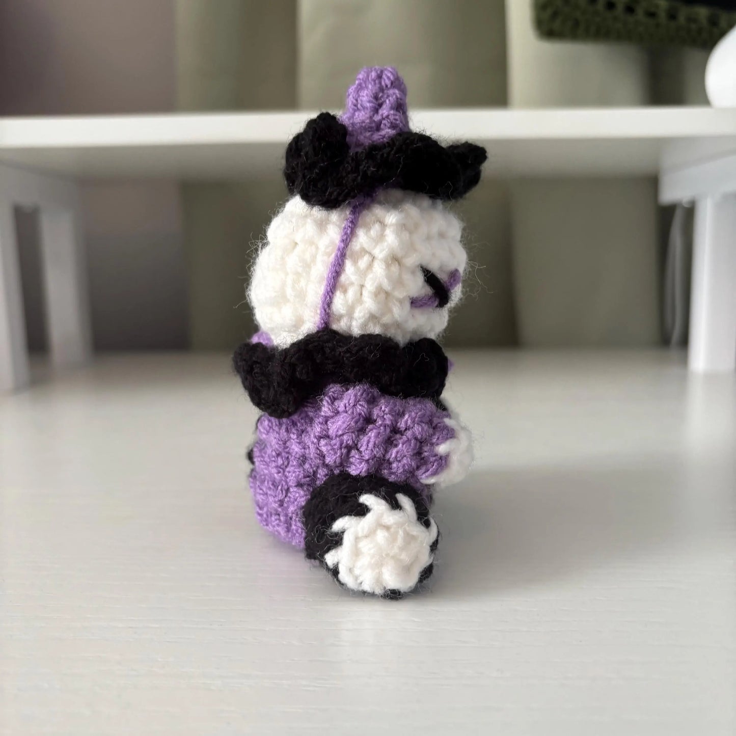 Handmade Crochet Clown Plushie – Whimsical Amigurumi Clown Doll in Black and Purple