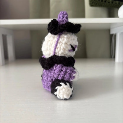 Handmade Crochet Clown Plushie – Whimsical Amigurumi Clown Doll in Black and Purple