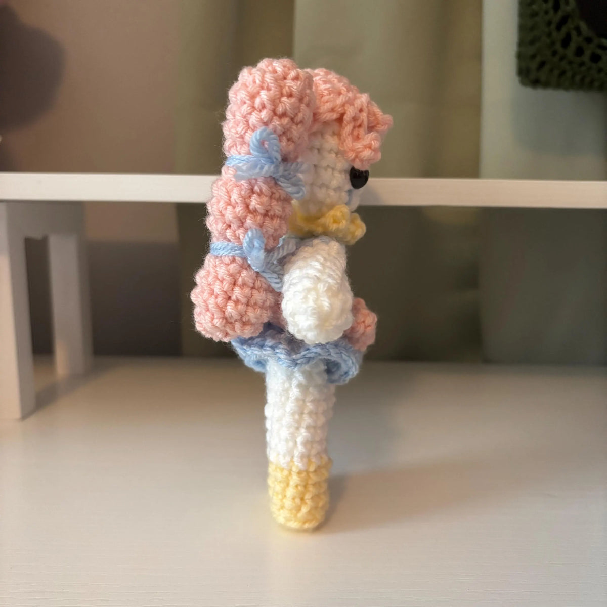 Handmade Crochet Clown Girl Plushie – Whimsical Amigurumi Clown Doll in Pastel