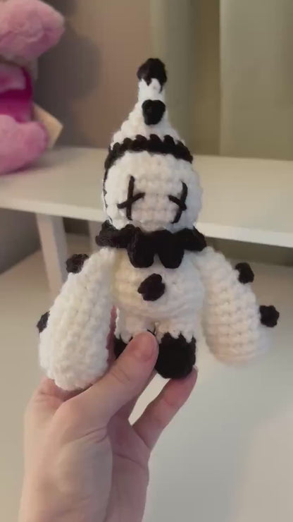 Crochet Pattern – Pierrot Plushie – PDF Clown Amigurumi Tutorial
