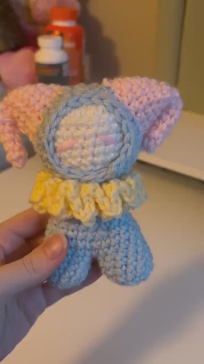 Handmade Crochet Jester Plushie – Whimsical Amigurumi Clown Doll in Pastel