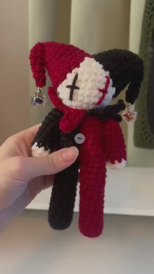 Crochet Pattern – Tall Whimsical Jester/Clown Plushie – PDF Amigurumi Tutorial